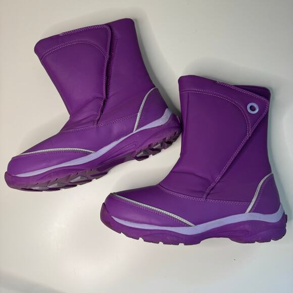 Lands End Girls Purple Waterproof Snow Boots Size 6M Youth Insulated Winter - Picture 5 of 9